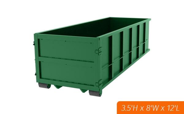 10-yard dumpsters can be delivered and picked up at the customer's location